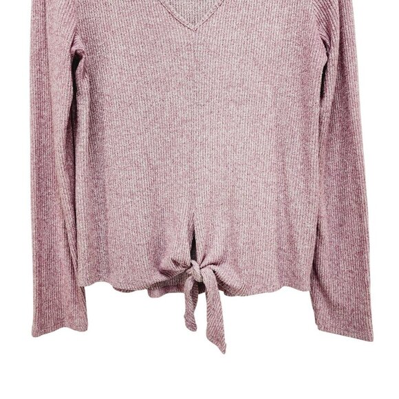 Saturday / Sunday Anthropologie Womens V-Neck Tie-Front Knit Sweater Medium pink - Picture 9 of 12